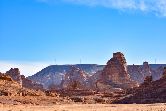 Rocky landscape in Al Ula desert, Arabia