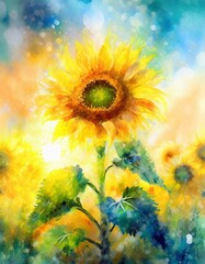 sunflower field in the morning