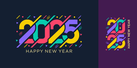 2025 Happy New Year design vector. trendy new year 2025 design template.