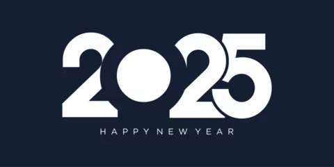 Fotobehang 2025 Happy New Year design vector. trendy new year 2025 design template. © gemilang