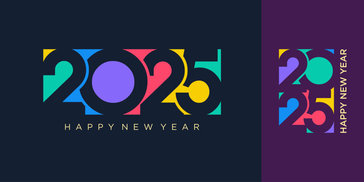 2025 Happy New Year design vector. trendy new year 2025 design template.