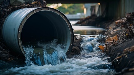 Image of wastewater flowing out of a pipe.