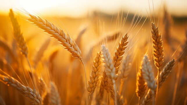 Image of wheat ears on a sunny field.