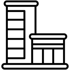 skyscraper black outline icon.