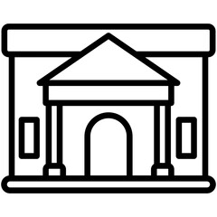 museum black outline icon.