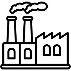 factory black outline icon.