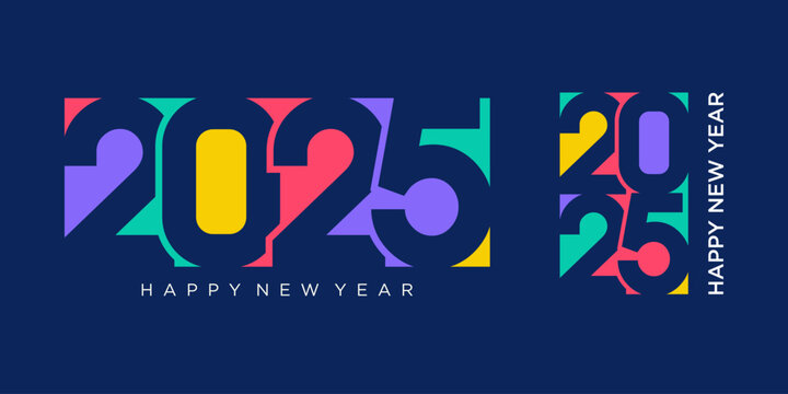2025 Happy New Year design vector. trendy new year 2025 design template.