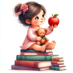  書初めをする1歳児