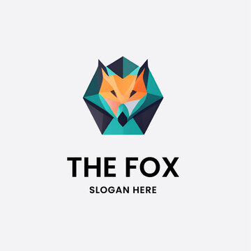 fox logo design gradient style