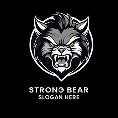 bear logo design with an monochrome style
