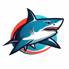 shark logo design 3 color