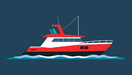 Graphic Design of Boat Toy Silhouette in Modern Style