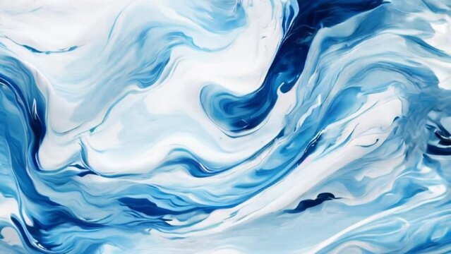 abstract blue liquid mable, motion