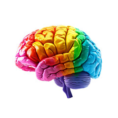 Fototapeta premium colorful brain, isolated PNG object
