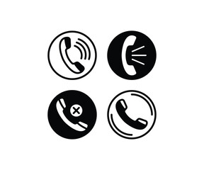 mobile phone call smartphone icons simple black white minimalist modern vector design collections sets template
