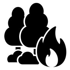 Forest fire or wildfire icon