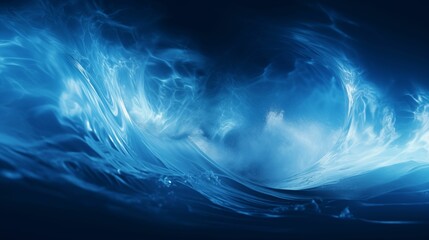Wave of vibrant blue lights in a dynamic and immersive display.