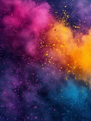 Holi Festival background Poster design, realistic, HD, copy space - generative ai