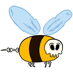 Skull Bee Cartoon 