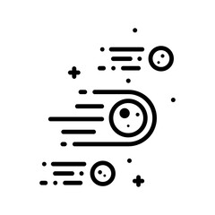 Meteorite in line style. Icon about outer space
