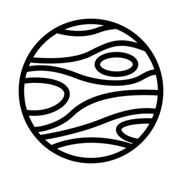 Jupiter icon in line style. Icon about Planets