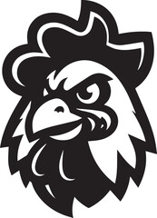 Angry Chicken Face Vector Design
