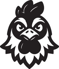 Angry Chicken Face Vector Design