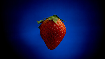 strawberry on blue background