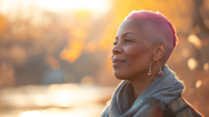 Fresh Beginnings at 58: Contemplating Autumn with Shaved Pink Hair