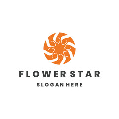 Flower star style logo icon design template flat vector