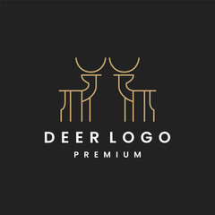 Deer style logo icon design template flat vector