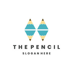 Pencil style logo icon design template flat vector