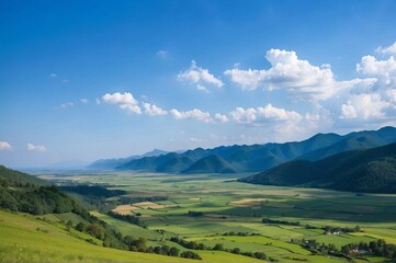 Obraz premium Beautiful view of landscape against blue sky