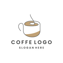 Coffe style logo icon design template flat vector