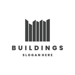 Buildings style logo icon design template flat vector