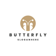 Butterfly style logo icon design template flat vector