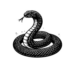 black mamba snake hand drawn vector graphic asset