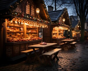 Christmas market in the old town of Poznan, Poland.