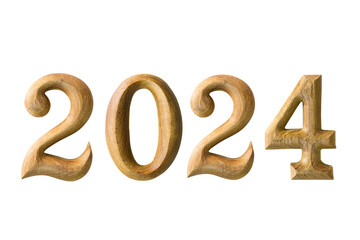 Numbers of year 2024 made by wood - 724343838