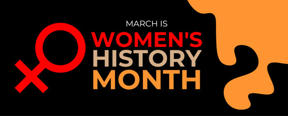 Women's History Month Typography vector design, women's history month celebration, march is women's history month, women empowerment month. Women's History Month vector Text design. illustration