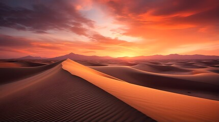Fototapeta na wymiar Sunset over sand dunes in Death Valley National Park, California
