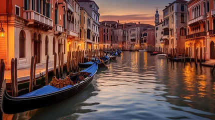 Papier Peint photo Lavable Gondoles Panoramic view of the Grand Canal in Venice, Italy.