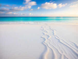 very relaxing background beach style with a blue sky sea, white sand