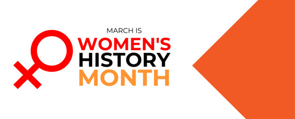 Women History Month banner. March 8 celebration. Group of women of different ethnicities and cultures together. Trendy vector poster illustration. banner, cover, poster, flyer, website, card.