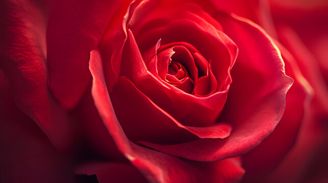Close up macro shot of a red rose flower petals for background or wallpaper.	