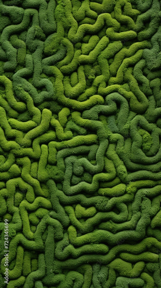 Poster A green wall with many different shapes. Generative AI.