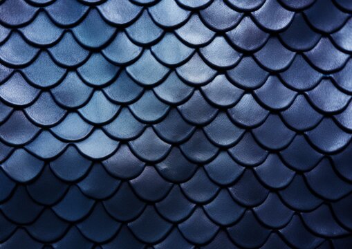 A close up of a blue dragon scale pattern. Generative AI.