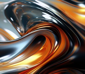 Abstract liquid metal background. Generative AI.