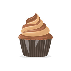 Flat vector realistic cupcakes on white background