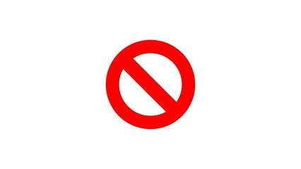 animation of a prohibition sign on a white background